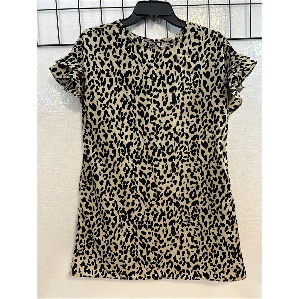 Hayden Girls Leopard Ruffle Shirt Dress Pockets Girls Size XL SKU‎ 60081